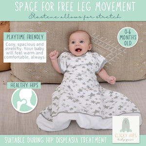 Swaddle Sack Arms Up, Allows Babies Hips to Move Freely, fits Newborn Babies 0-6 Months, 8-18 lbs, Arms in/Out Transition Swaddle Sack, Baby Sleep Sack, Organic Cotton (Stars)