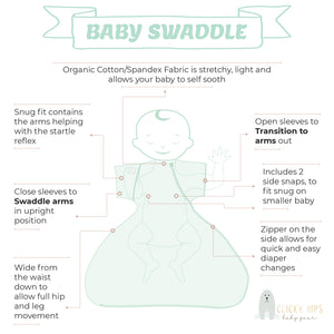 Swaddle Sack Arms Up, Allows Babies Hips to Move Freely, fits Newborn Babies 0-6 Months, 8-18 lbs, Arms in/Out Transition Swaddle Sack, Baby Sleep Sack, Organic Cotton (Stars)